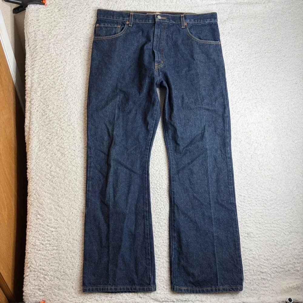 Y2K Levis 517 Mens Bootcut Jeans Dark Indigo Denim 38x30 Blue Cotton Pants